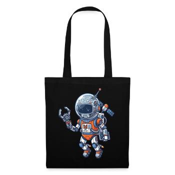 Astronaut Robot in Orange Blue Suit - Tote Bag - black - Front