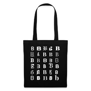 Typography Alphabet Letter B Glyph Mosaic - Tote Bag - black - Front