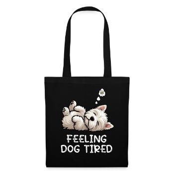 Westie, le West Highland terrier Fatigué par le chien - Sac en tissu - noir - Devant