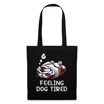 Feeling Dog Tired English Bulldog Bully Holder - Tote Bag - black - Front