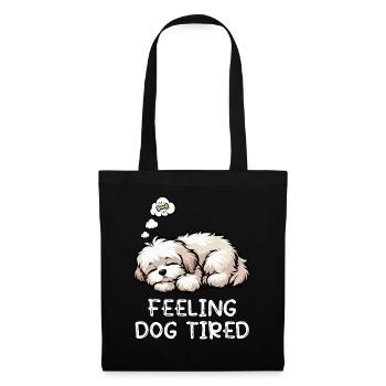 Se sentir fatigués par le chien Amoureux havanais havanais - Sac en tissu - noir - Devant