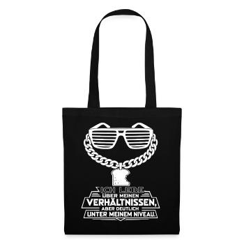 Klobige Retro Sonnenbrille mit Toastbrot - Stoffbeutel - Schwarz - Vorne
