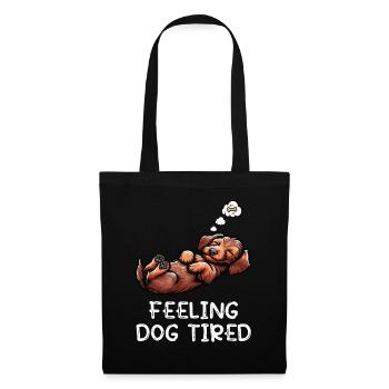 Feeling Dog Tired Rauhaardackel Dackel Teckel - Stoffbeutel - Schwarz - Vorne