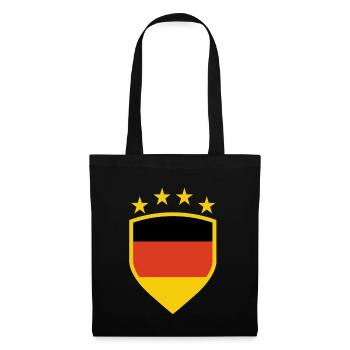 Deutsches Wappen mit Flaggenfarben - Stoffbeutel - Schwarz - Vorne