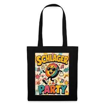 Schlager Party Retro 70s Poster Stil - Stoffbeutel - Schwarz - Vorne