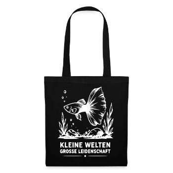 Kleine Welten, Große Leidenschaft Fisch - Stoffbeutel - Schwarz - Vorne