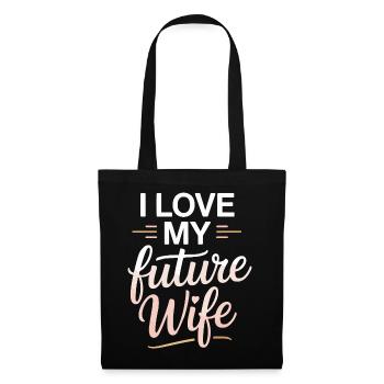 J’adore mon futur épouse Cadeau romantique - Sac en tissu - noir - Devant