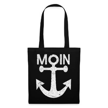 Moin-_Anker - Stoffbeutel - Schwarz - Vorne