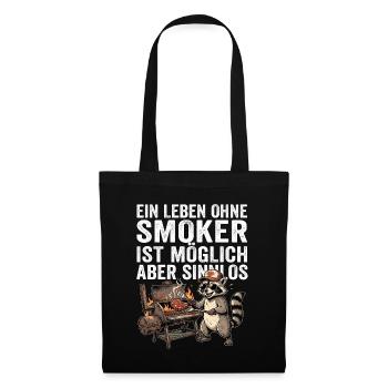 Waschbär Smoker Liebhaber - Stoffbeutel - Schwarz - Vorne