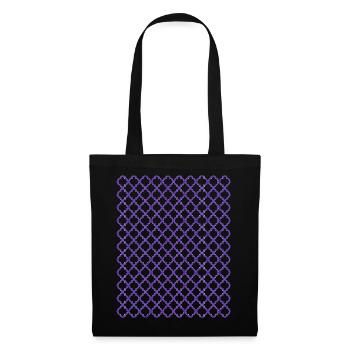 Lila Quatrefoil-Gitter Muster - Stoffbeutel - Schwarz - Vorne