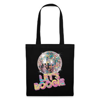 Discoball Vintage Retro Let's Boogie Disco Ball - Stoffbeutel - Schwarz - Vorne
