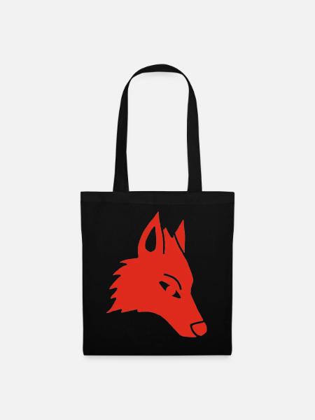 Wolf Head Manga (rot) - Stoffbeutel - Schwarz