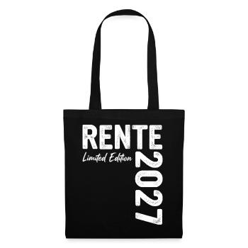 Rente 2027 - Ruhestand - Pension - Stoffbeutel - Schwarz - Vorne