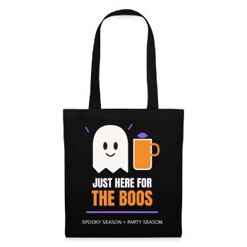 Just Here for the Boos Funny Halloween Ghost - Stoffbeutel - Schwarz - Vorne