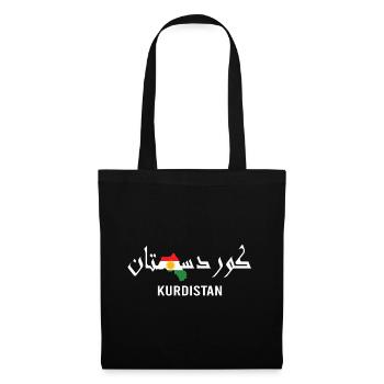 Kurdistan Flagge Bakur Bashur Rojava Rojhlt Newroz - Stoffbeutel - Schwarz - Vorne