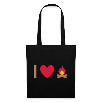 J’adore le feu de camp - Sac en tissu - noir - Devant