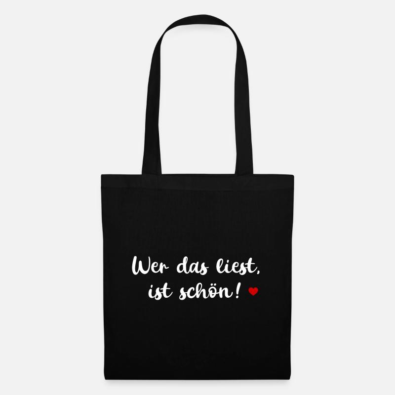 WER DAS LIEST IST SCHÖN SPRUCH POSITIVE SPRÜCHE - Stoffbeutel - Schwarz