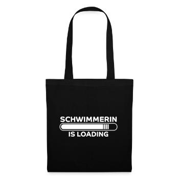 Schwimmerin Spruch Schwimmen Schwimmerin Geschenk - Stoffbeutel - Schwarz - Vorne