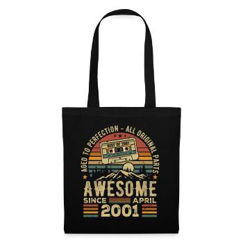 Avril 2001 Vintage Anniversaire Rétro Cadeau - Sac en tissu - noir - Devant