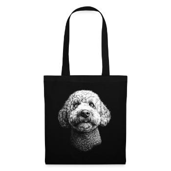 Lagotto Romagnolo Portrait Hunde Hund - Stoffbeutel - Schwarz - Vorne