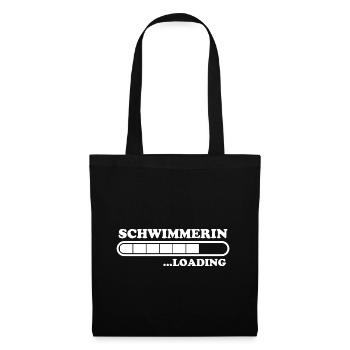 Schwimmerin Spruch Schwimmen Schwimmerin Geschenk - Stoffbeutel - Schwarz - Vorne