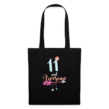 Teenager 11 years 2010 11th birthday girl woman - Tote Bag - black - Front