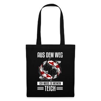 Gartenteich Und Koi Karpfen Liebhaber - Stoffbeutel - Schwarz - Vorne