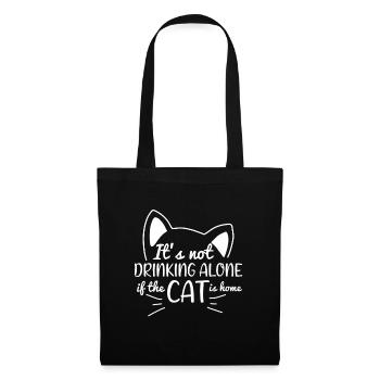 Chats chat seul cadeau à boire - Sac en tissu - noir - Devant