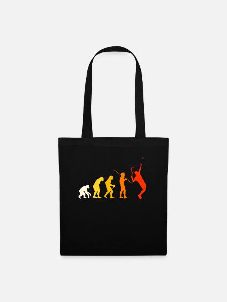 Tennis Evolution Tennisspieler Geschenk - Stoffbeutel - Schwarz