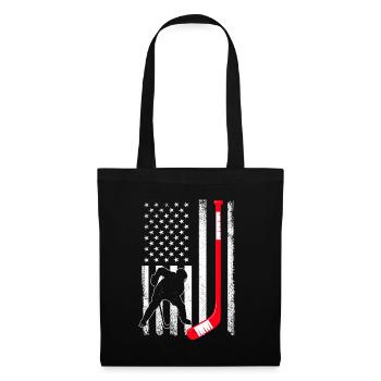 Eishockey USA T-Shirt Geschenk Männer - Stoffbeutel - Schwarz - Vorne