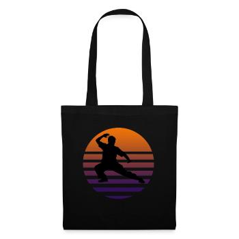 Silhouette de Tai Chi - Sac en tissu - noir - Devant