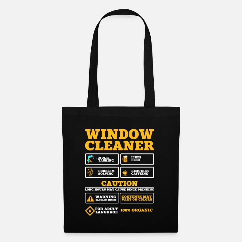 Fensterputzer Geschenkidee - Stoffbeutel - Schwarz