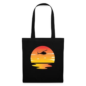 hélicoptère - Sac en tissu - noir - Devant