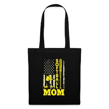 Softball Mama USA - Stoffbeutel - Schwarz - Vorne