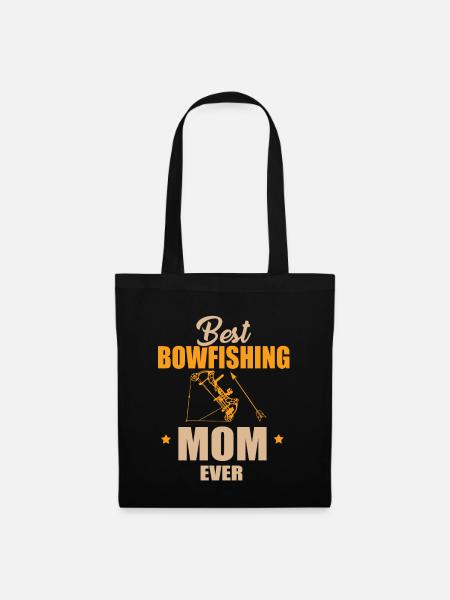 Beste Bogenfischende Mama - Stoffbeutel - Schwarz