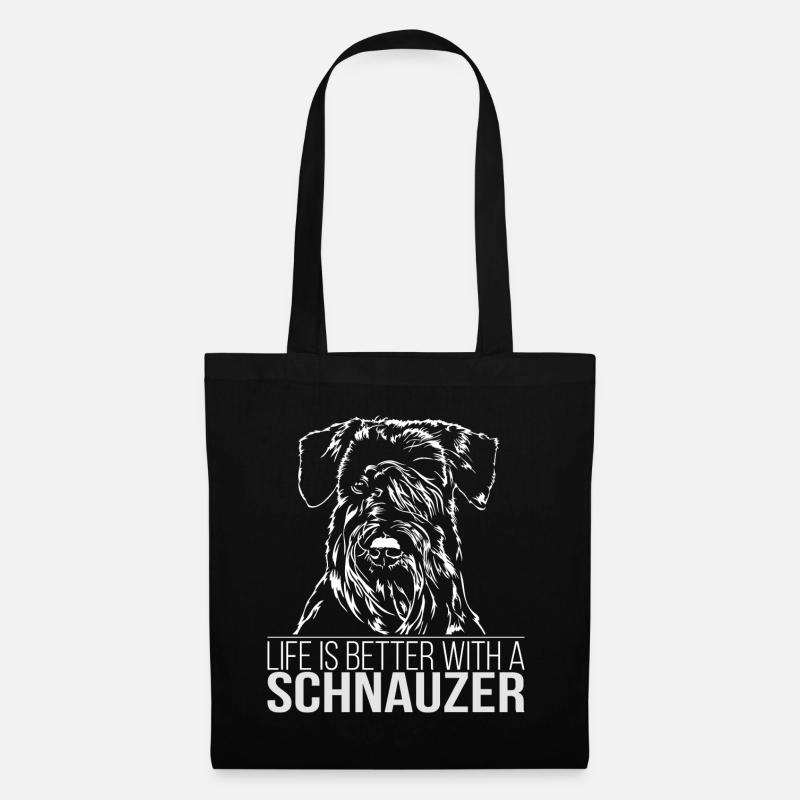 SCHNAUZER Life is better Hund Hunde Wilsigns - Stoffbeutel - Schwarz