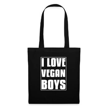 I Love Vegan Boys, Funny, Vegan, Vegan, Veg - Tote Bag - black - Front