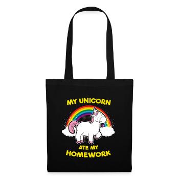 Idée cadeau pour les devoirs de la Licorne - Sac en tissu - noir - Devant