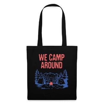 We Camp Around Summer Camping Tropical Camper - Stoffbeutel - Schwarz - Vorne