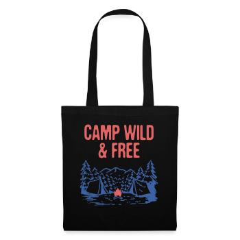 Camp Wild & Free Camping Hiking Camper Hiker - Tote Bag - black - Front