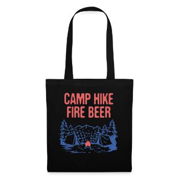Camp Hike Fire Beer Camping Hiking Camper Hiker - Tote Bag - black - Front