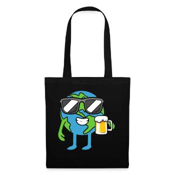 Earth drinks beer beer mug Earth Day - Tote Bag - black - Front