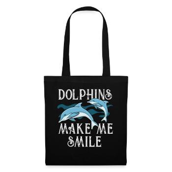 Dolphins Make Me Smile Ocean Wildlife Animal - Tote Bag - black - Front
