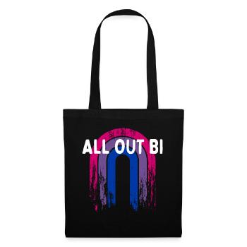 All Out Bi Bisexual Motivational Quote Bi Pride - Tote Bag - black - Front