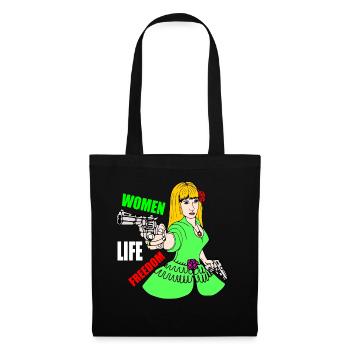 Women life freedom - Stoffbeutel - Schwarz - Vorne