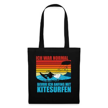 Ich War Normal Bevor Ich Anfing Mit Kitesurfen - Stoffbeutel - Schwarz - Vorne