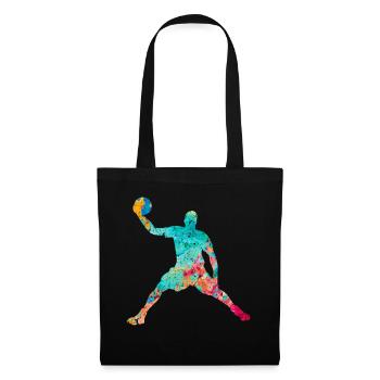 Joueurs de basket-ball - PopArt - Sac en tissu - noir - Devant