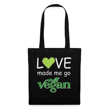Vegan Fleischlos Tierlieb & Veganer - Stoffbeutel - Schwarz - Vorne