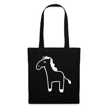 Cute Pony Horse Wildlife Animal Illustration - Tote Bag - black - Front