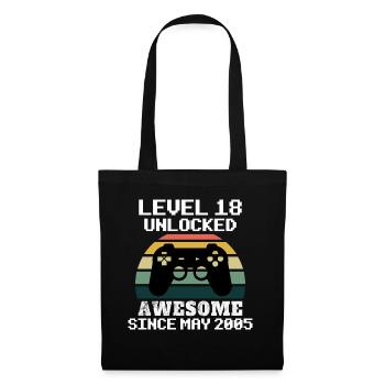 Level 18 Unlocked! Awesome since May 2005, 18 years old - Tote Bag - black - Front